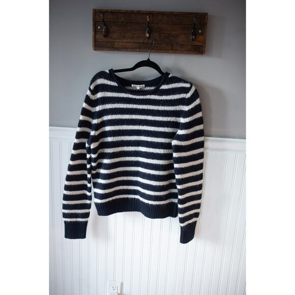 ALEX MILL Jaime Striped Sweater in Navy Ivory Pullover Large NWT - Picture 2 of 4